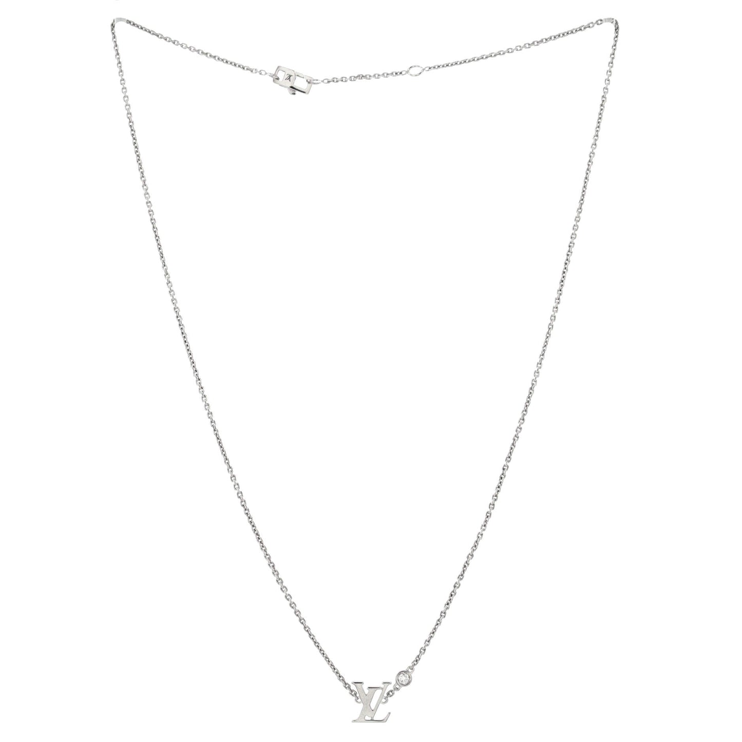 Louis Vuitton Idylle Blossom LV Pendant Necklace 18K White Gold with Diamond