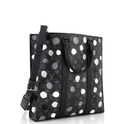 Louis Vuitton Sac Plat Bag Yayoi Kusama Painted Dots Monogram Eclipse Canvas