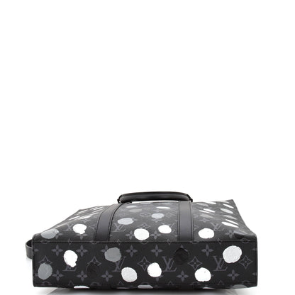 Louis Vuitton Sac Plat Bag Yayoi Kusama Painted Dots Monogram Eclipse Canvas