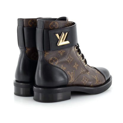 Louis Vuitton Women's Wonderland Flat Ranger Boots Monogram Canvas and Leather