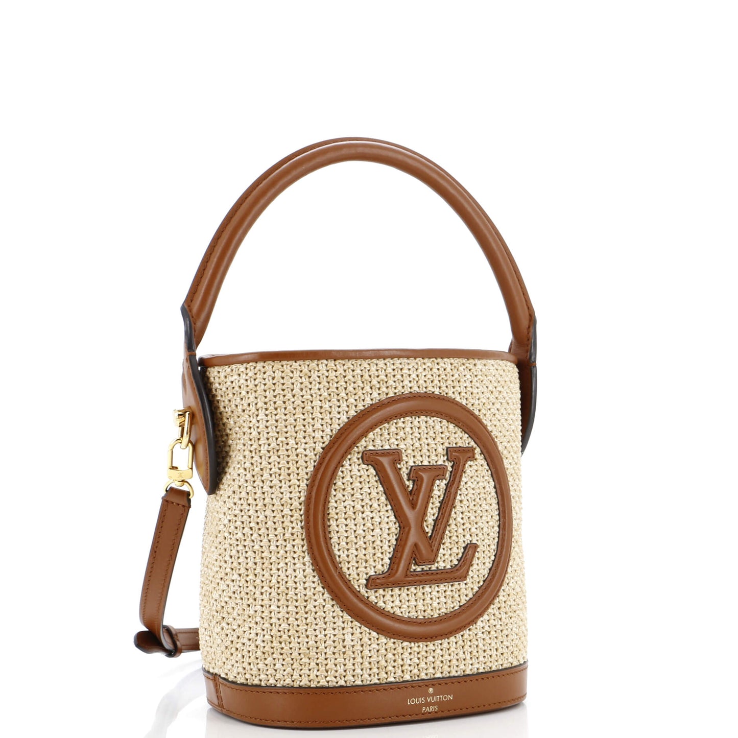 Louis Vuitton Petit Bucket NM Bag Raffia with Leather