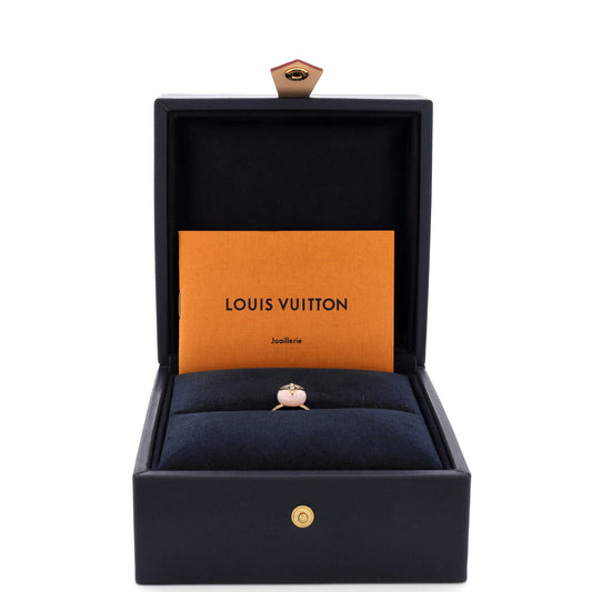 Louis Vuitton B Blossom Ring 18K Rose Gold and 18K White Gold with Pink Opal and Diamonds