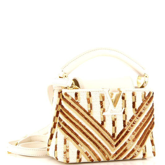 Louis Vuitton Capucines Bag Tweed and Sequins Mini