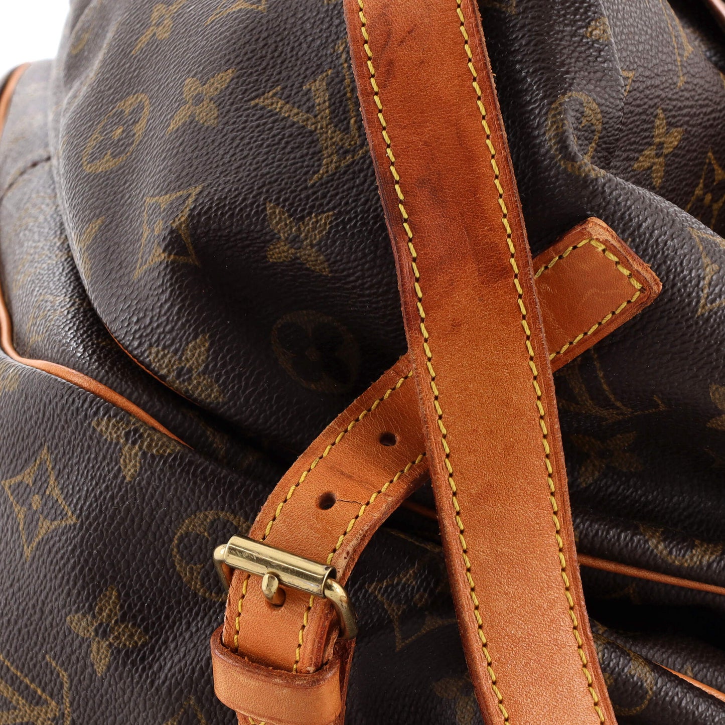 Louis Vuitton Saumur Handbag Monogram Canvas 35