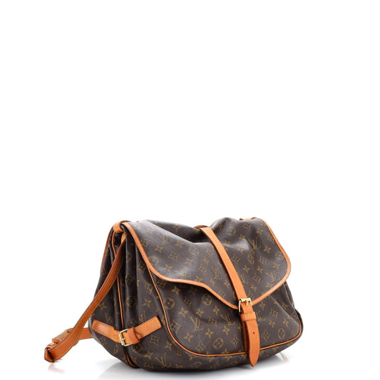 Louis Vuitton Saumur Handbag Monogram Canvas 35