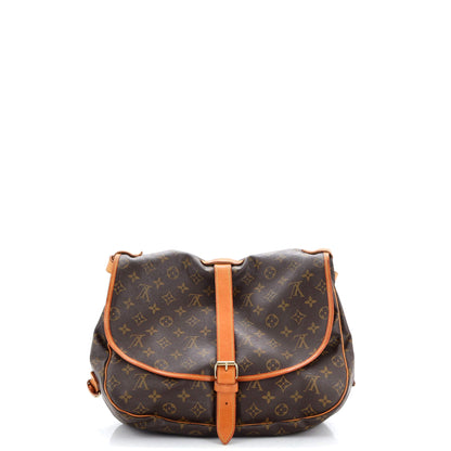 Louis Vuitton Saumur Handbag Monogram Canvas 35