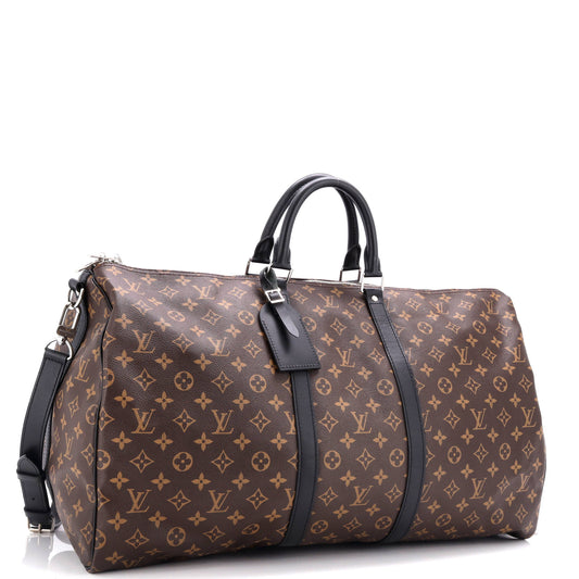Louis Vuitton Keepall Bandouliere Bag Macassar Monogram Canvas 55