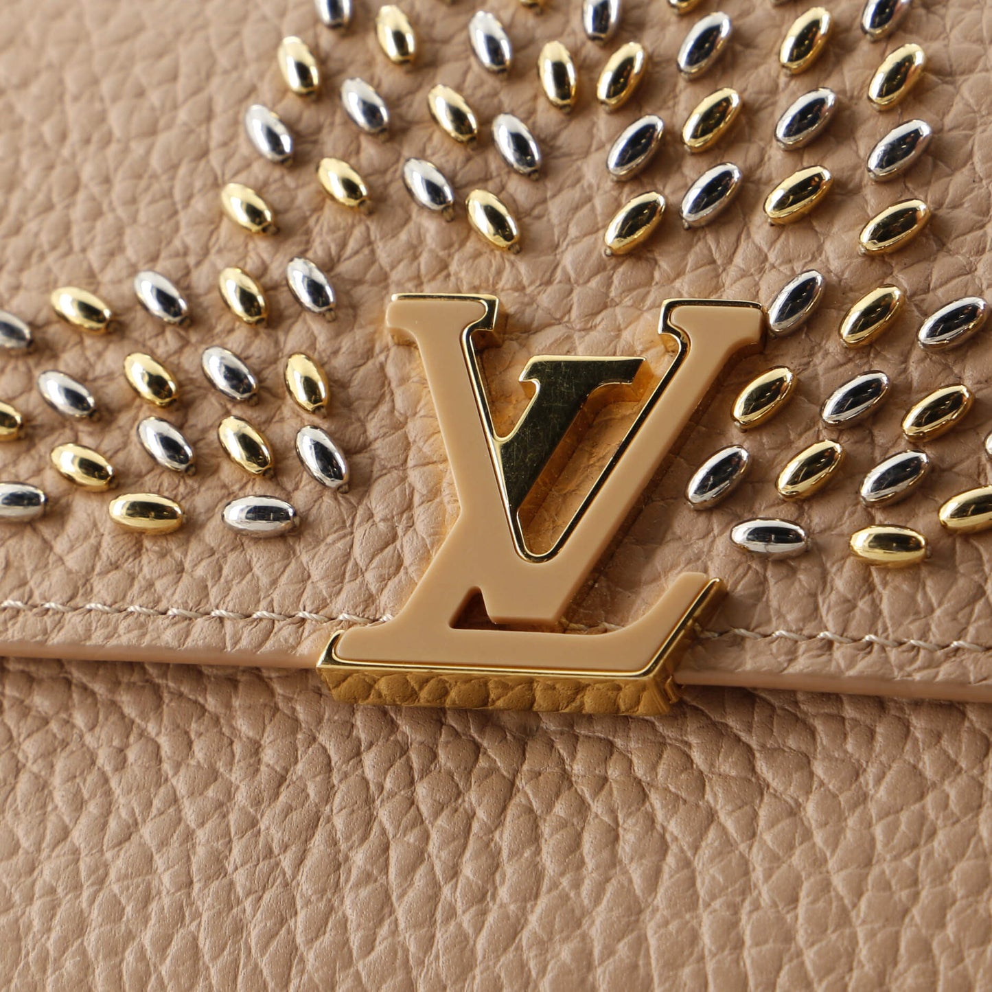 Louis Vuitton Capucines Wallet Leather with Embellished Detail Compact