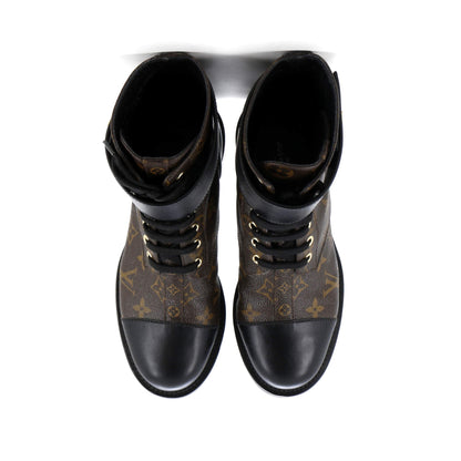 Louis Vuitton Women's Wonderland Flat Ranger Boots Monogram Canvas and Leather
