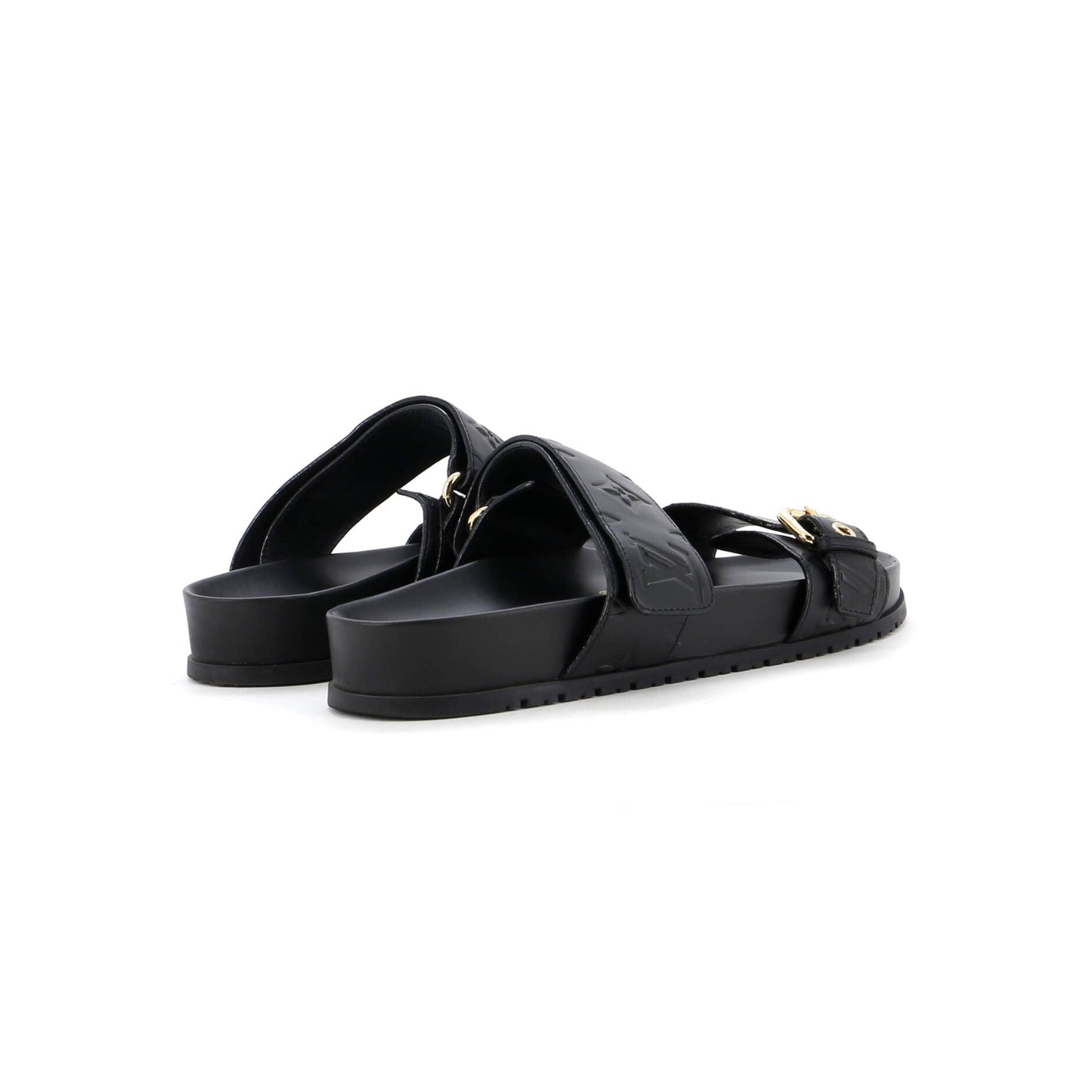 Louis Vuitton Women's Bom Dia Flat Mules Monogram Embossed Leather