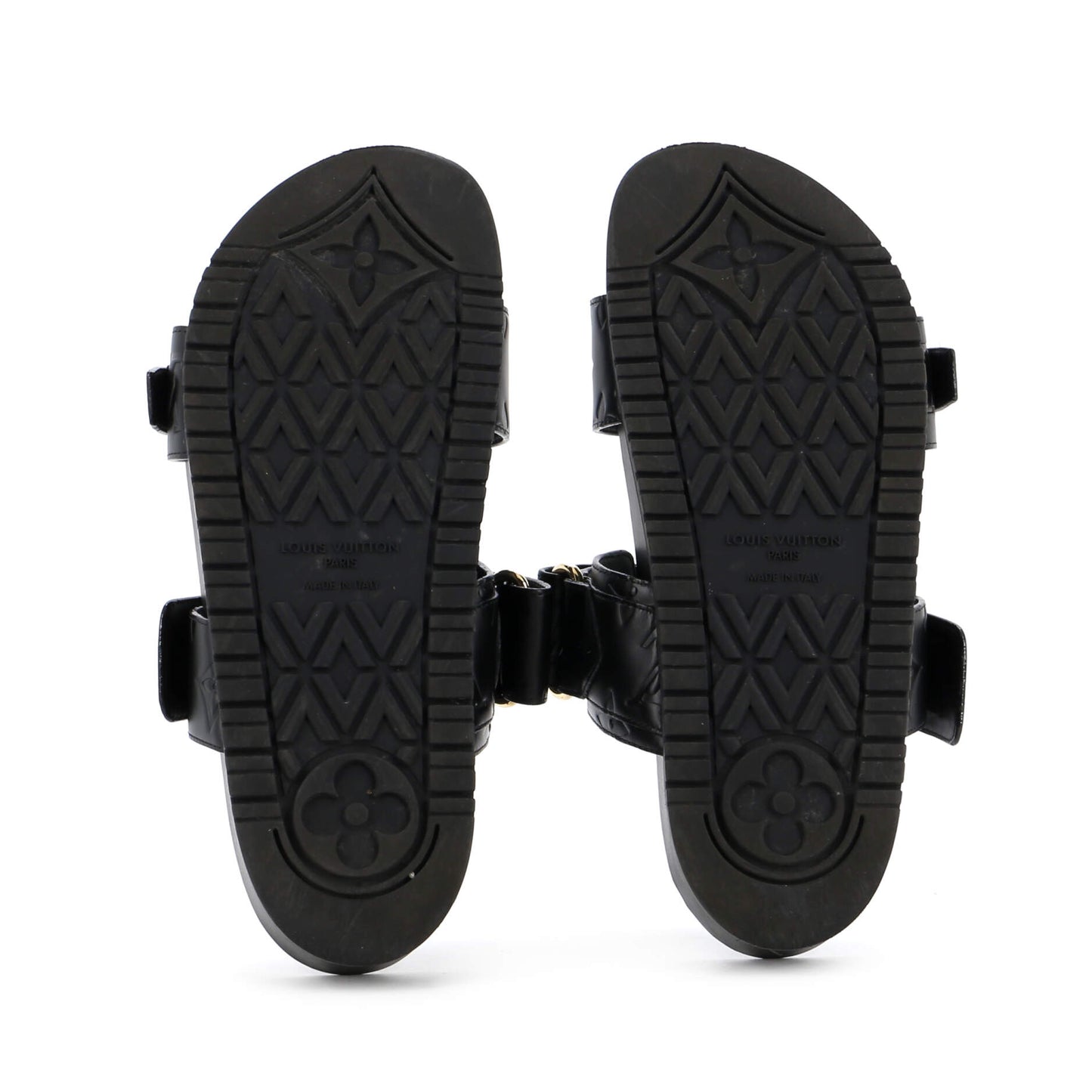 Louis Vuitton Women's Bom Dia Flat Mules Monogram Embossed Leather