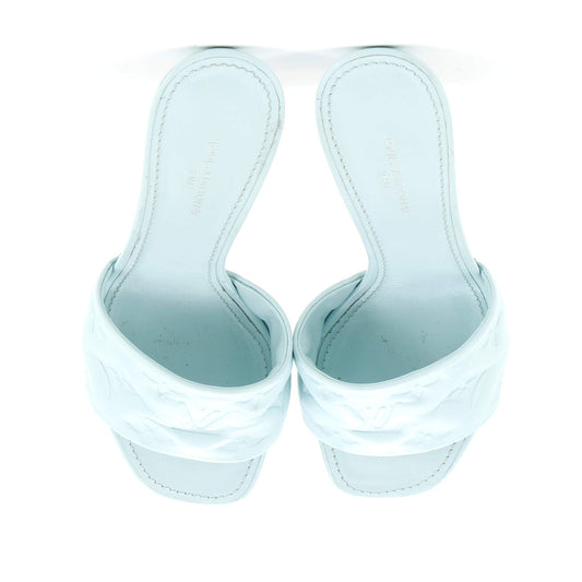 Louis Vuitton Women's Revival Heeled Mules Monogram Embossed Leather