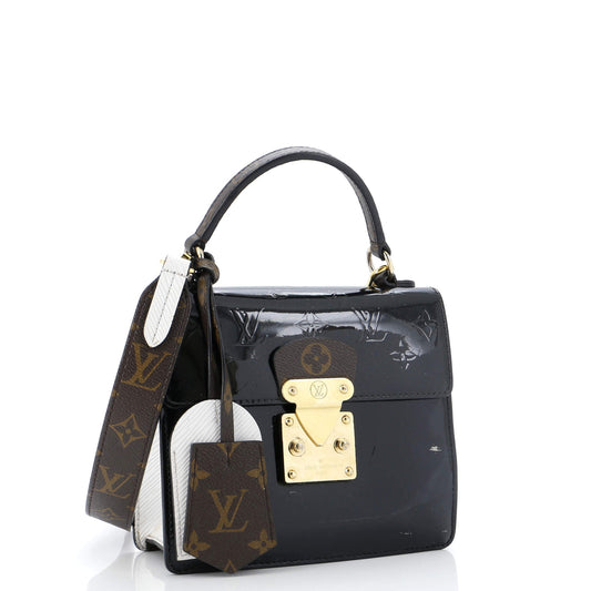 Louis Vuitton Spring Street NM Handbag Monogram Vernis with Monogram Canvas and Epi Leather