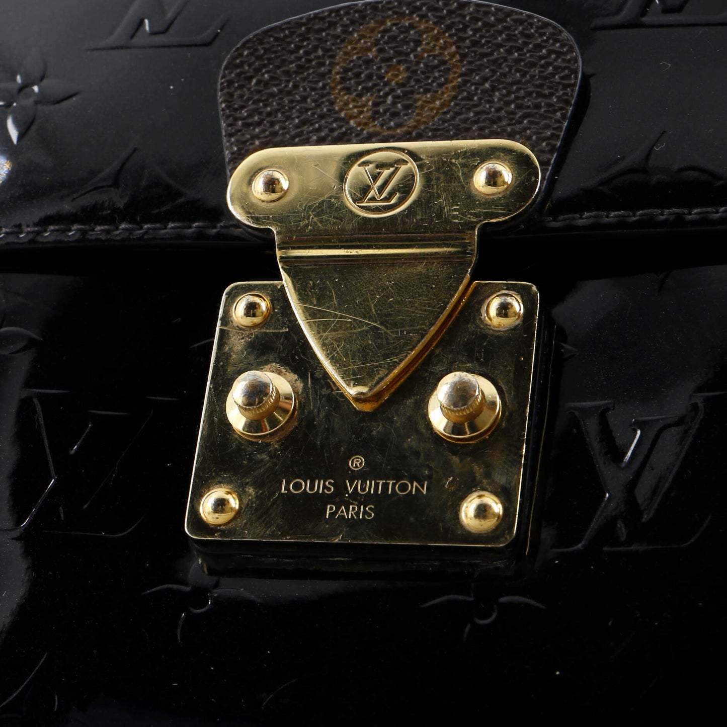Louis Vuitton Spring Street NM Handbag Monogram Vernis with Monogram Canvas and Epi Leather