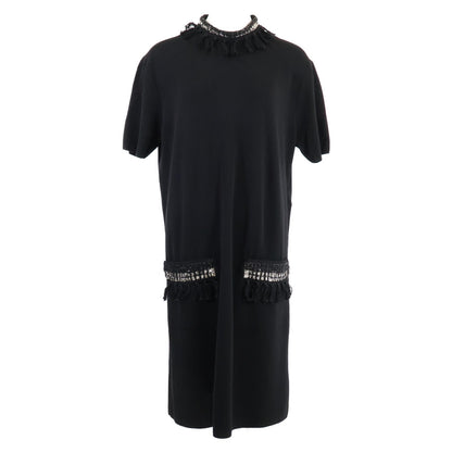 Louis Vuitton Fringe Trim Knit Wool Dress