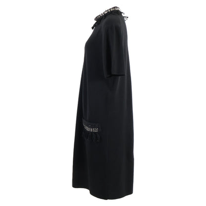 Louis Vuitton Fringe Trim Knit Wool Dress