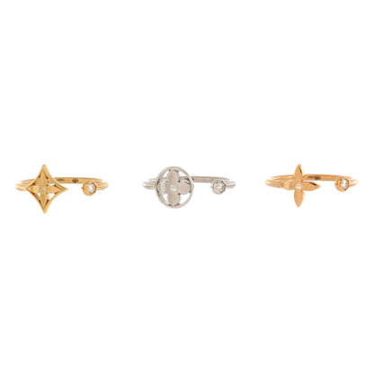 Louis Vuitton Idylle Blossom Ring Set 18K Tricolor Gold with Diamonds