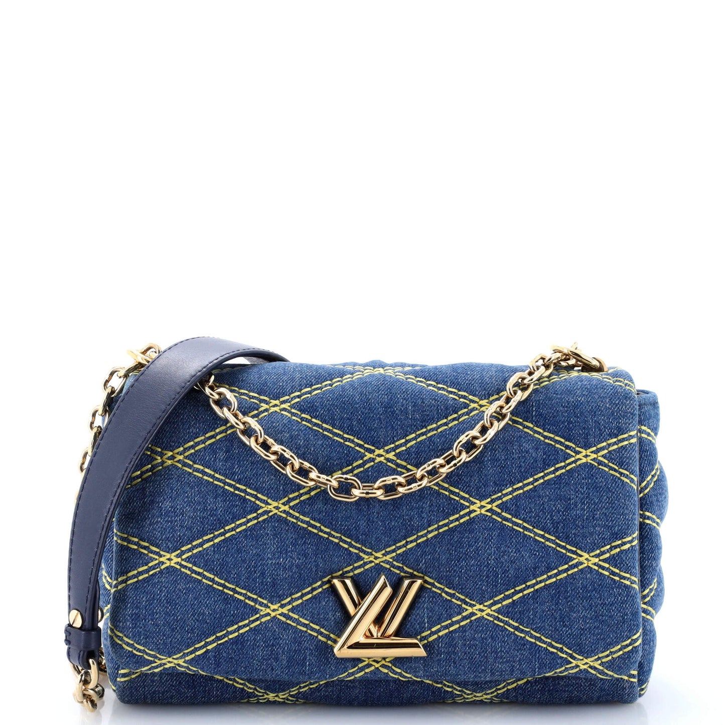 Louis Vuitton GO-14 Handbag Malletage Denim MM