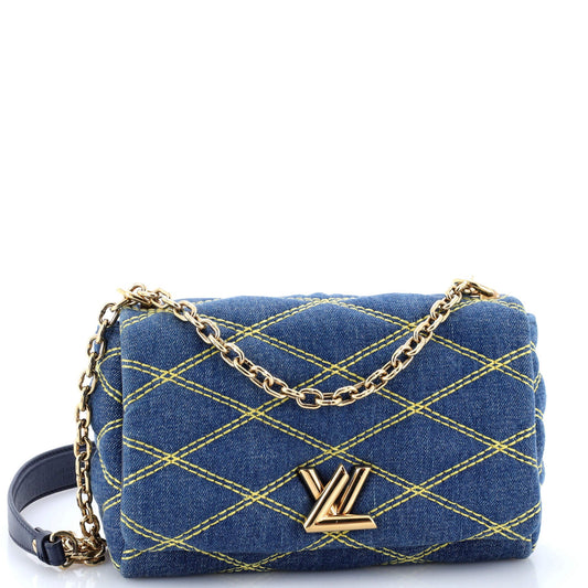 Louis Vuitton GO-14 Handbag Malletage Denim MM