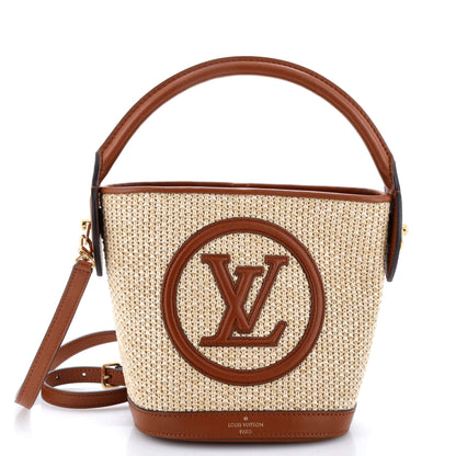 Louis Vuitton Petit Bucket NM Bag Raffia with Leather