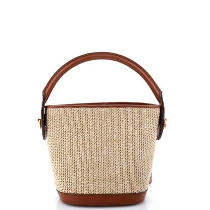 Louis Vuitton Petit Bucket NM Bag Raffia with Leather