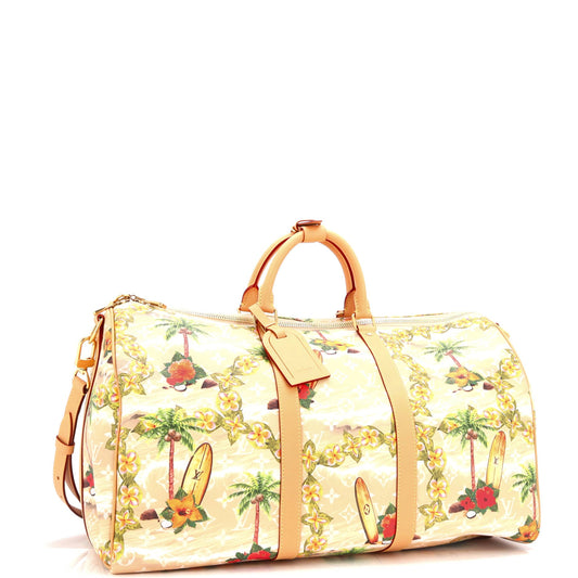 Louis Vuitton Keepall Bandouliere Bag Pharrell Williams Monogram Surfin' Coated Canvas 50