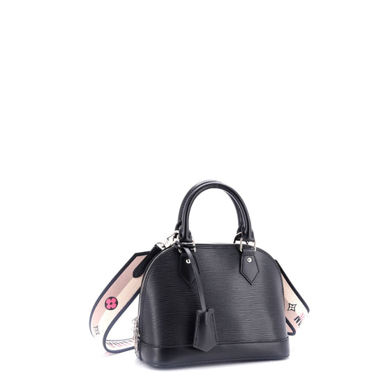 Louis Vuitton Alma Handbag Epi Leather with Logo Jacquard Strap BB