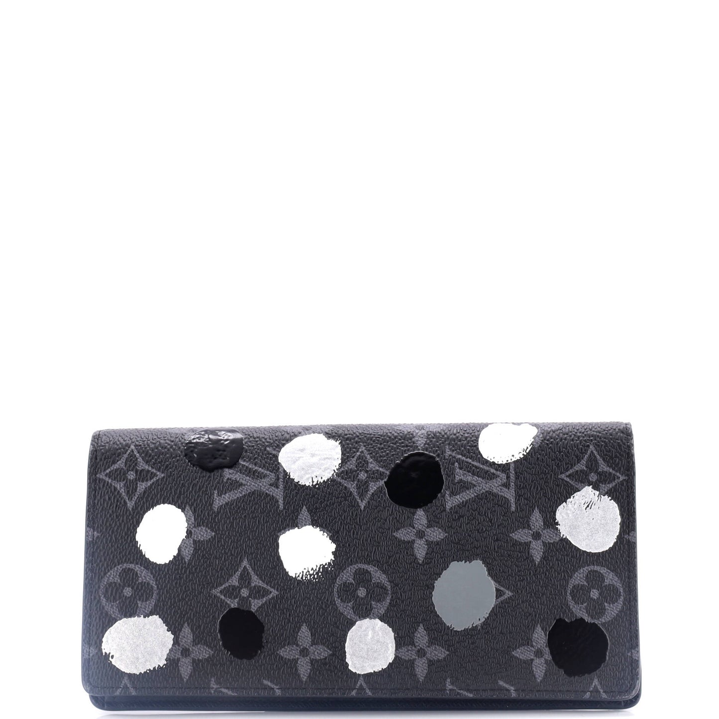 Louis Vuitton Brazza Wallet Yayoi Kusama Painted Dots Monogram Eclipse Canvas