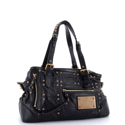 Louis Vuitton Riveting Handbag Studded Lambskin