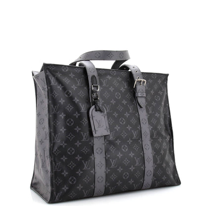 Louis Vuitton New Cabas Zippe Bag Reverse Monogram Eclipse Canvas GM