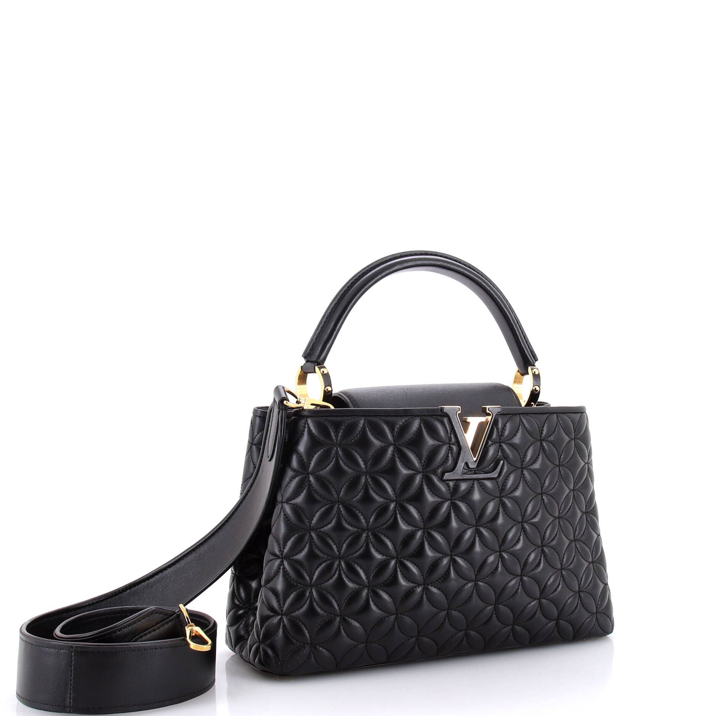 Louis Vuitton Capucines Bag Monogram Flower Quilted Lambskin PM