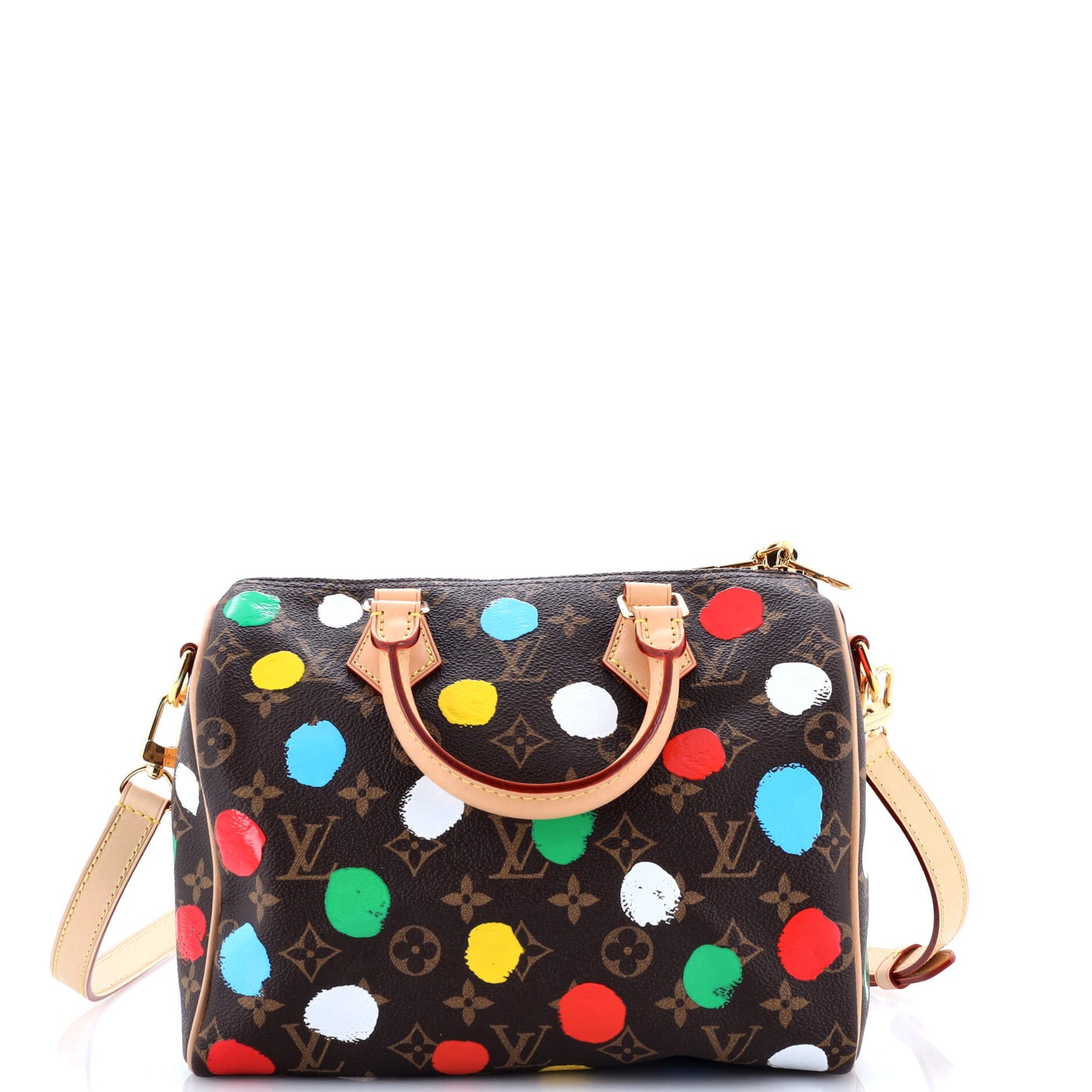 Louis Vuitton Speedy Bandouliere Bag Yayoi Kusama Painted Dots Monogram Canvas 25