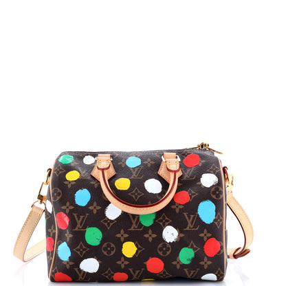 Louis Vuitton Speedy Bandouliere Bag Yayoi Kusama Painted Dots Monogram Canvas 25