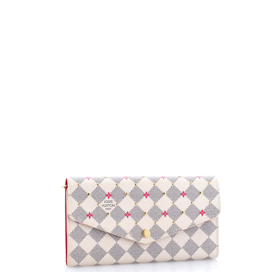 Louis Vuitton Sarah Wallet NM Flower Printed Studded Damier