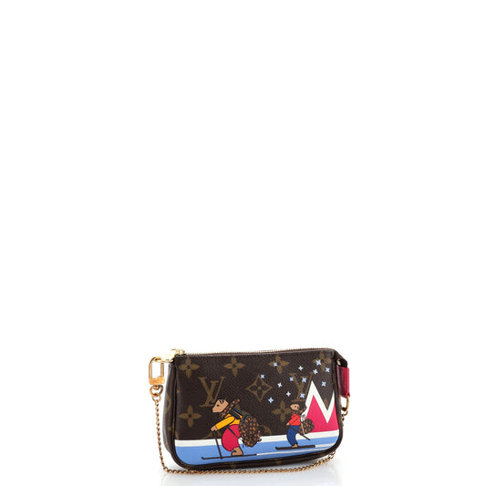 Louis Vuitton Pochette Accessoires Limited Edition Christmas Animation Monogram Canvas Mini