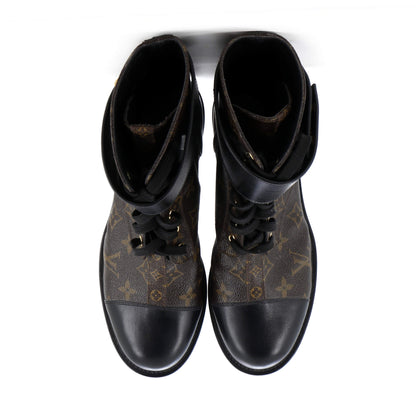 Louis Vuitton Women's Wonderland Flat Ranger Boots Monogram Canvas and Leather