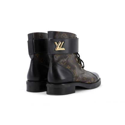 Louis Vuitton Women's Wonderland Flat Ranger Boots Monogram Canvas and Leather