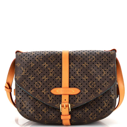 Louis Vuitton Flore Saumur Handbag Perforated Monogram Canvas