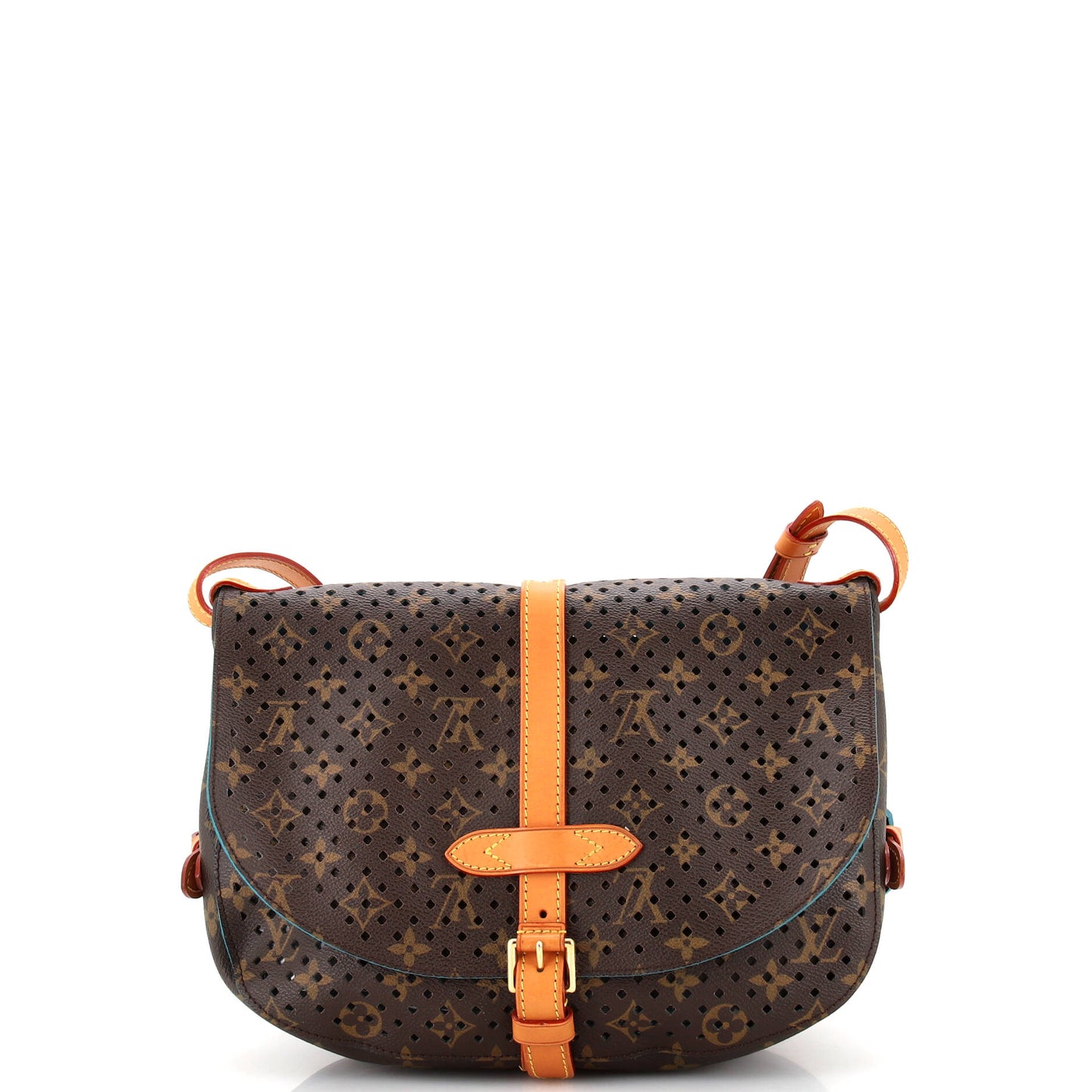 Louis Vuitton Flore Saumur Handbag Perforated Monogram Canvas