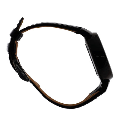 Louis Vuitton Tambour All Black Quartz Watch PVD Coated Stainless Steel and Alligator with Diamond Markers 34