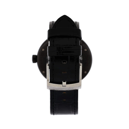 Louis Vuitton Tambour All Black Quartz Watch PVD Coated Stainless Steel and Alligator with Diamond Markers 34