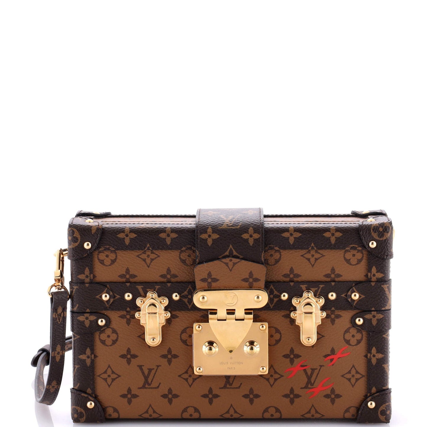 Louis Vuitton Petite Malle Handbag Reverse Monogram Canvas