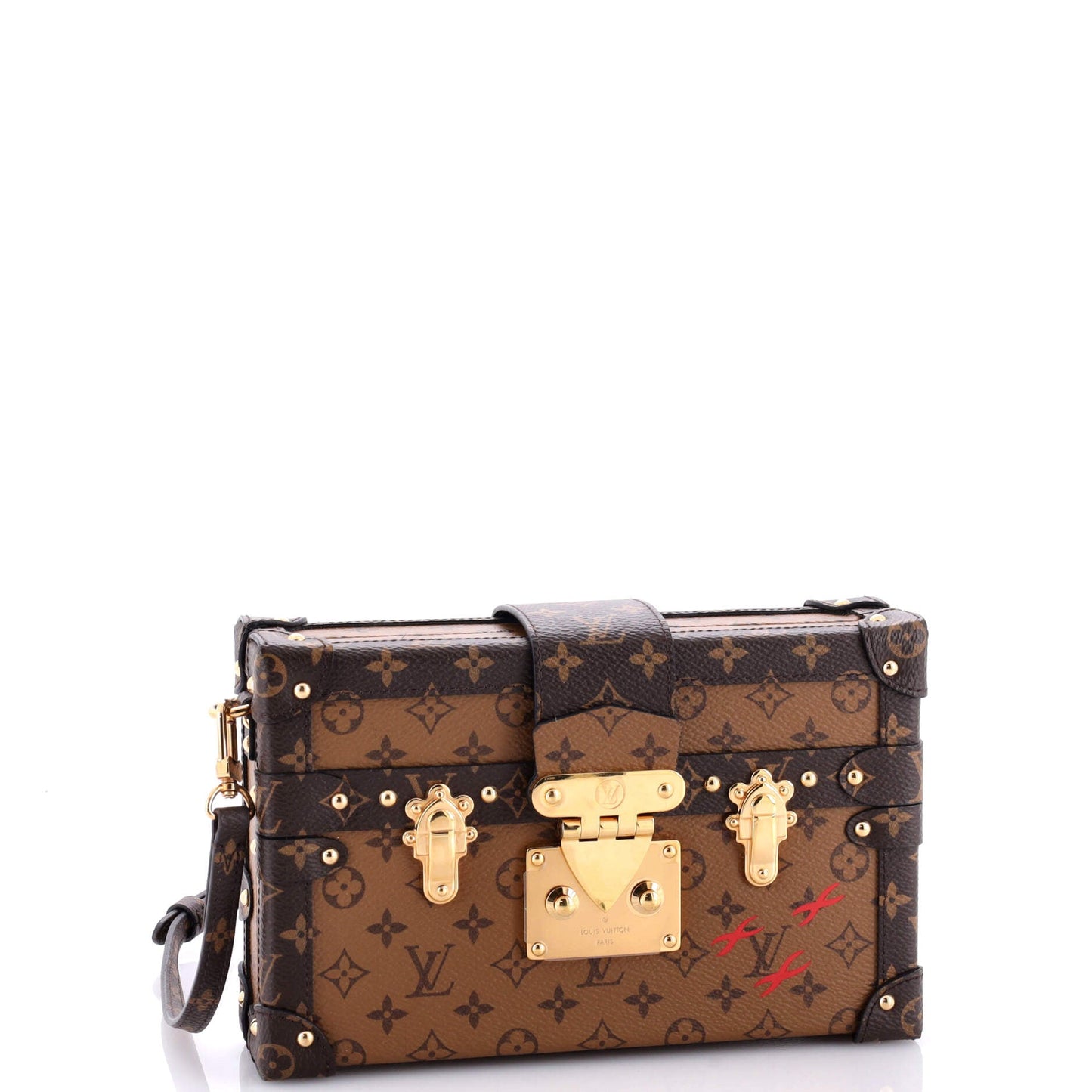 Louis Vuitton Petite Malle Handbag Reverse Monogram Canvas