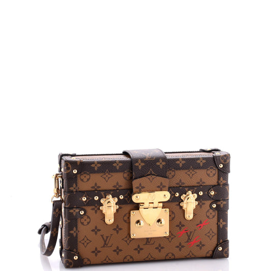 Louis Vuitton Petite Malle Handbag Reverse Monogram Canvas