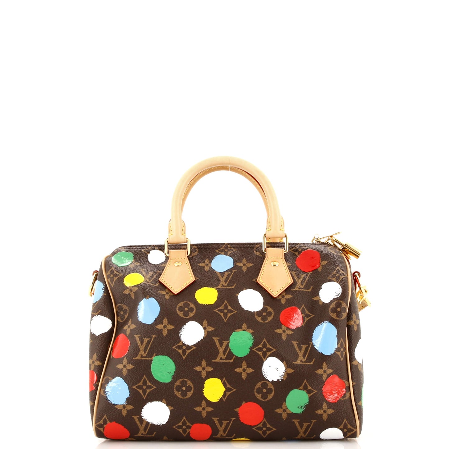 Louis Vuitton Speedy Bandouliere Bag Yayoi Kusama Painted Dots Monogram Canvas 25