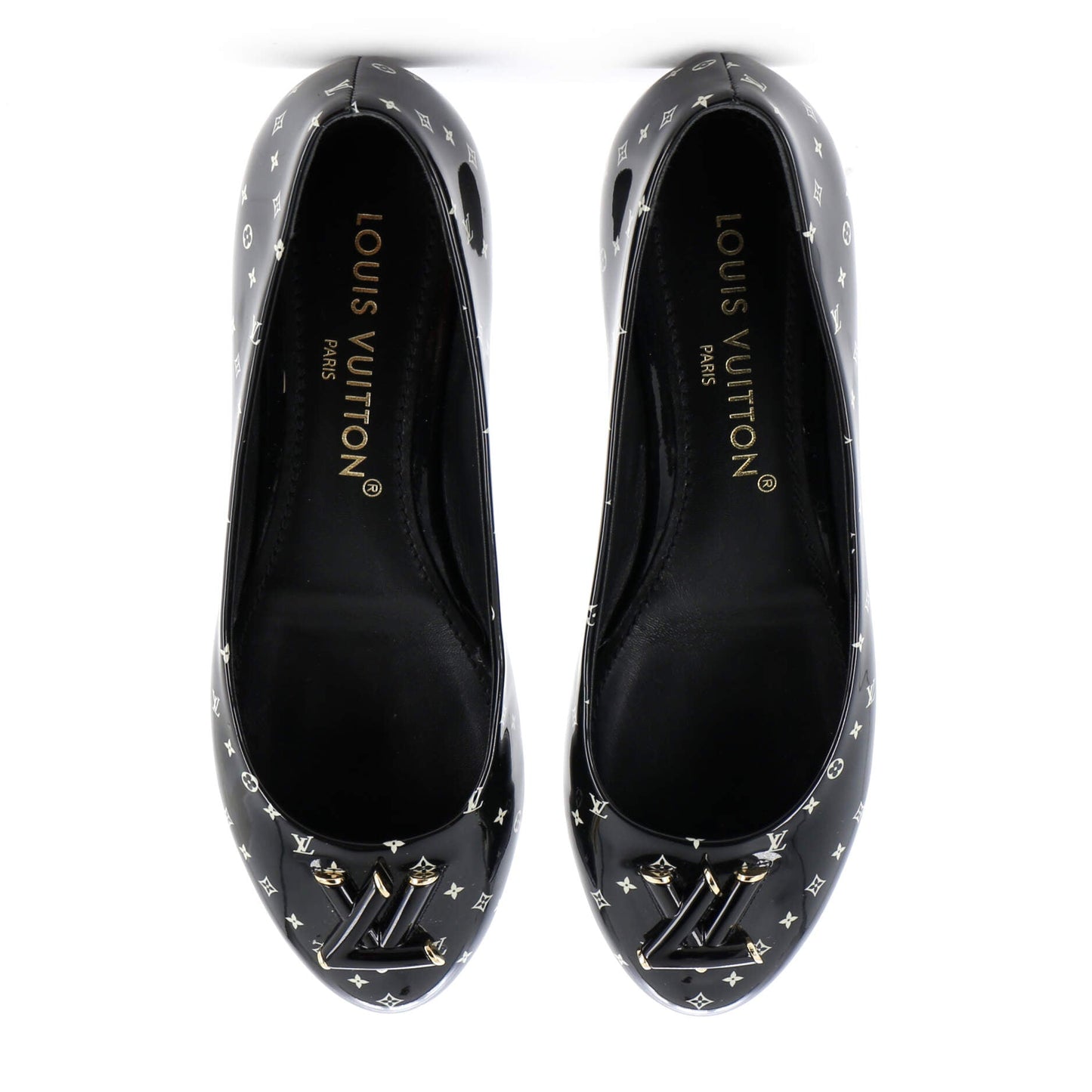 Louis Vuitton Women's Nina Ballerina Flats Nano Monogram Patent