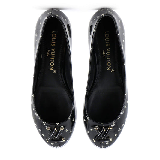 Louis Vuitton Women's Nina Ballerina Flats Nano Monogram Patent