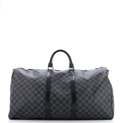 Louis Vuitton Keepall Bandouliere Bag Damier Graphite 55
