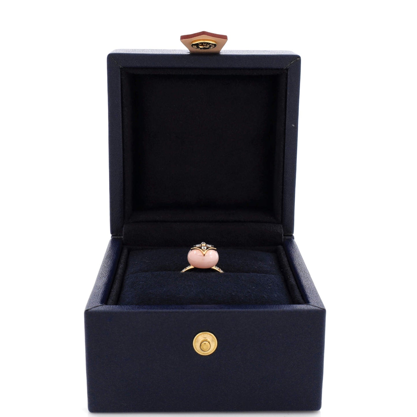 Louis Vuitton B Blossom Ring 18K Rose Gold and 18K White Gold with Pink Opal and Diamonds