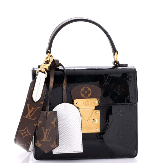 Louis Vuitton Spring Street NM Handbag Monogram Vernis with Monogram Canvas and Epi Leather
